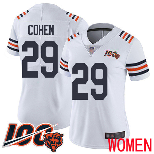 Chicago Bears Limited White Women Tarik Cohen Jersey NFL Football #29 100th Season